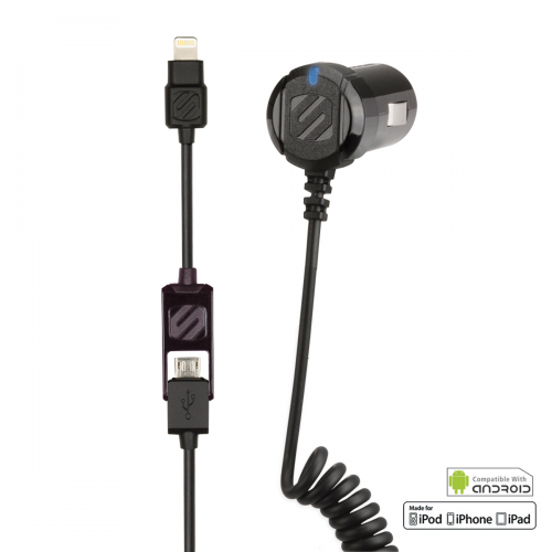 Scosche 12W Car Charger for Lightning/Micro USB Devices