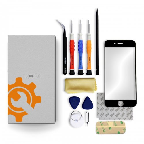 iPhone 12 Pro Glass Lens Screen Repair Kit + Tools + Video Guide - Black